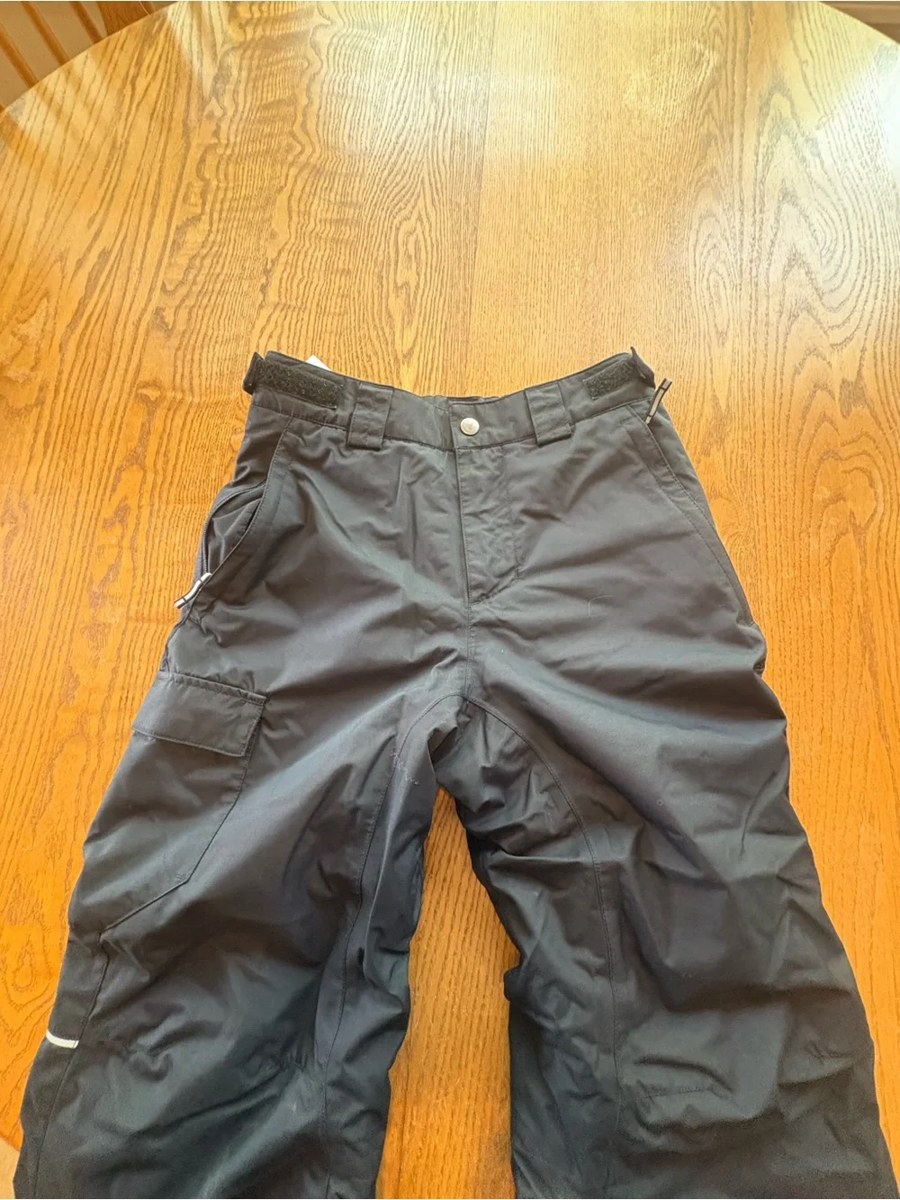 COLUMBIA BUGABOO Boys M 10-12 Black Cargo Snow Ski Pants Kids Unisex EUC